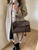 2025 Women's High-End Retro Matte Platinum Handbag: Trendy, Large Capacity Niche Underarm Commute Bag
