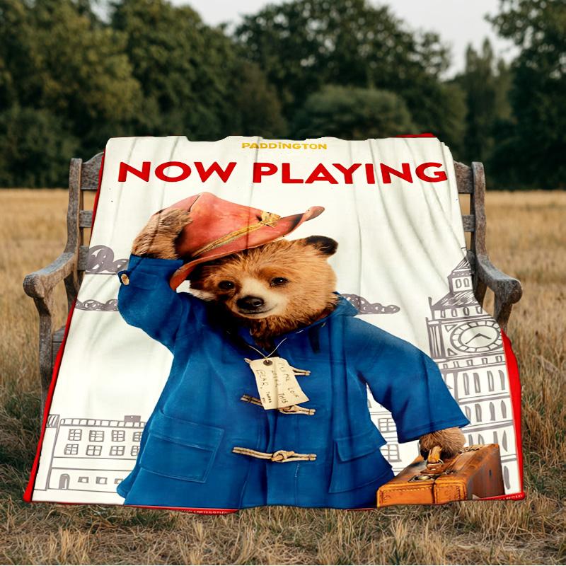 Paddington Adventures Blanket Flannel Throw for Sofa, Indoor, Camping, Living Room, Office, Chair, And Bed Soft Birthday Gift