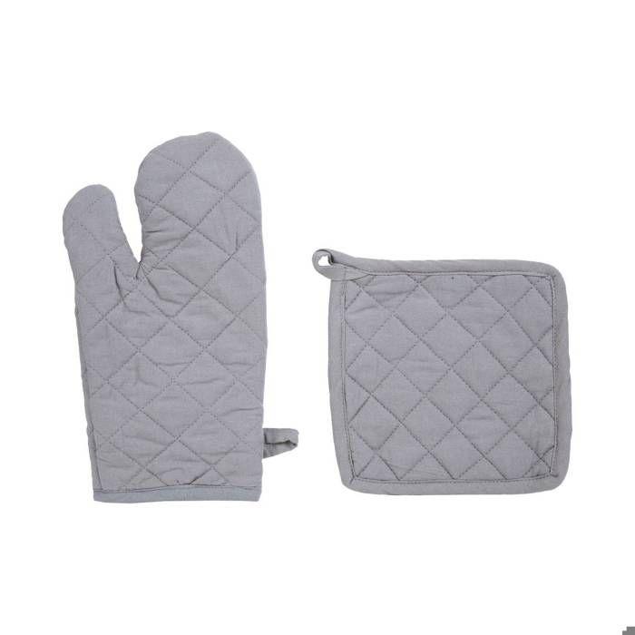 Gant et manique coton gris H30cm - Atmosphera createur d'interieur