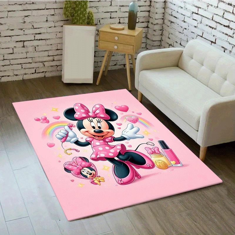 1pc Minnie Pattern Area Rug Soft Flannel Floor Mat for Living Room,Office,Bedroom and Carpet,Sofa Coffee Table Floor Mat