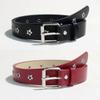 Fashion Punk Women's Belt Star Hollow Eyelet Korean Style Metal Buckle Waistband Casual Versatile Waist Strap Jeans Decor