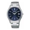 Seiko Selection SBPX145 Men's Solar Powered Watch with Date Calendar Navy Dial Stainless Steel Pair Model
