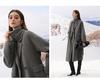 Fan Si Lan En Diamond Draped White Double-Sided Wool Coat for Women - Autumn/Winter Woolen Jacket