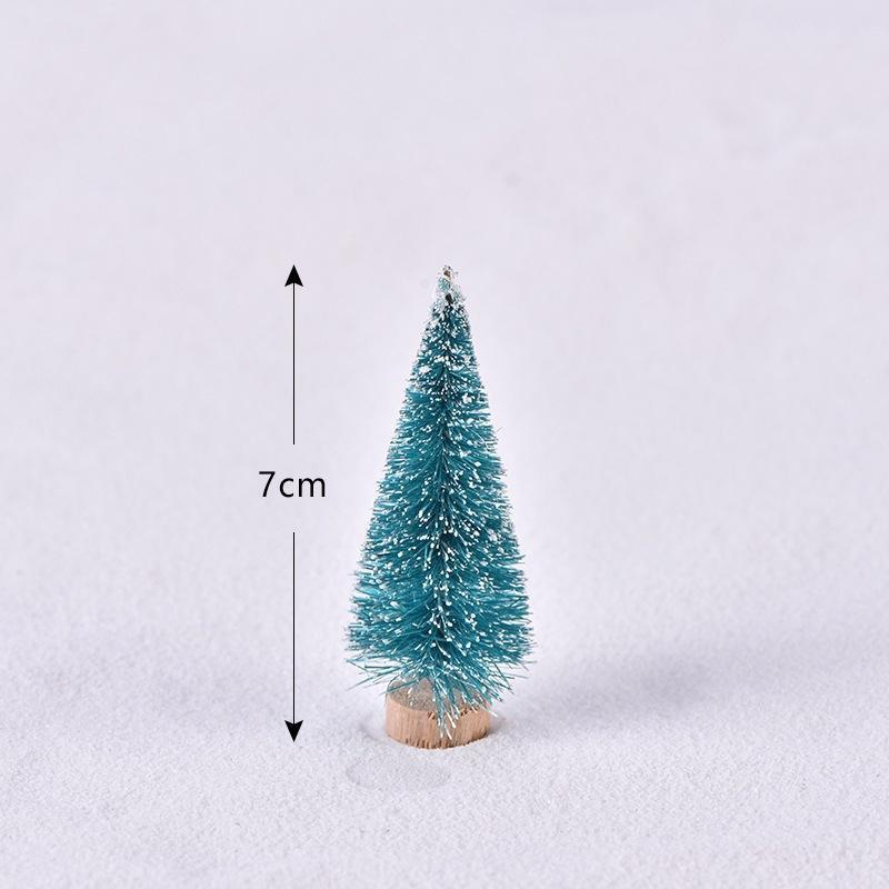 Mini Christmas Tree Ornament With Snow Frosted Design Cute Figurines For Tabletop Holiday Party Decor