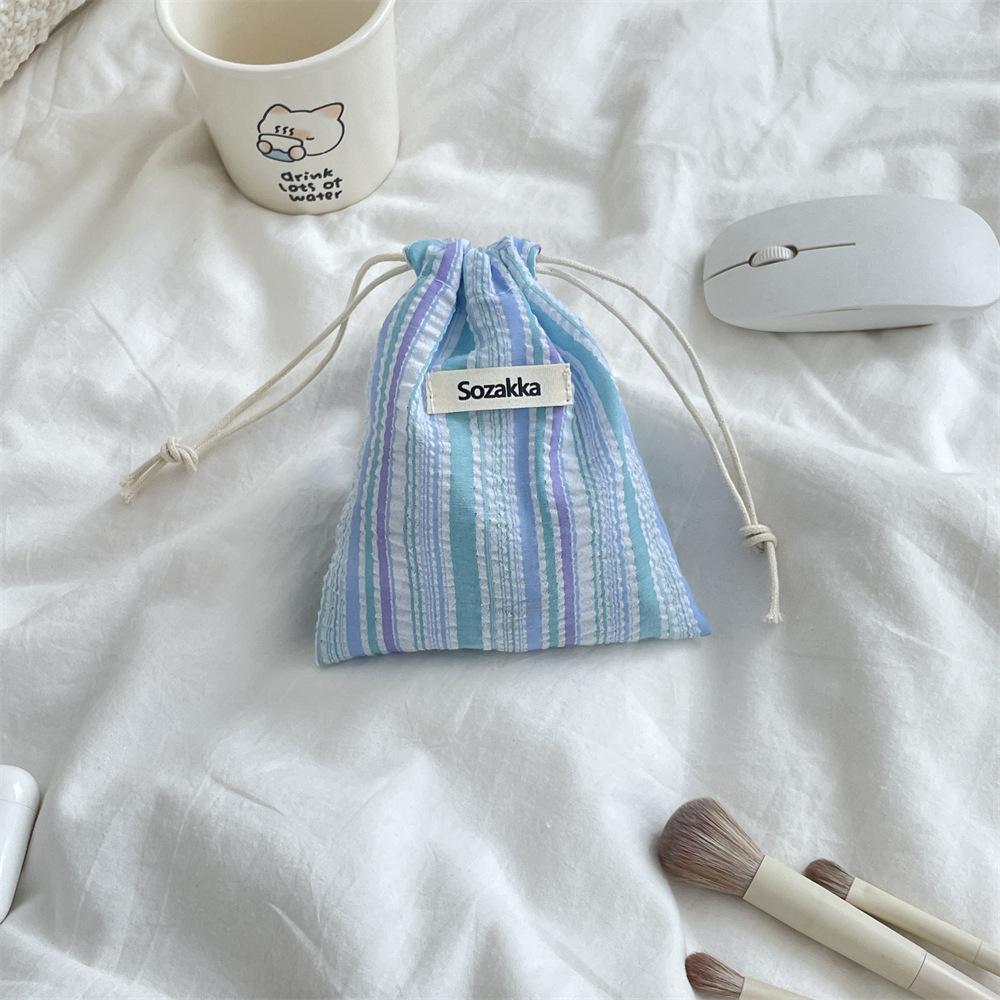 Small Coin Purse Key Earphone Data Cable Drawstring Storage Bag Women Jewelry Lipstick Cosmetic Tote Rope Pouch String Mini Bags