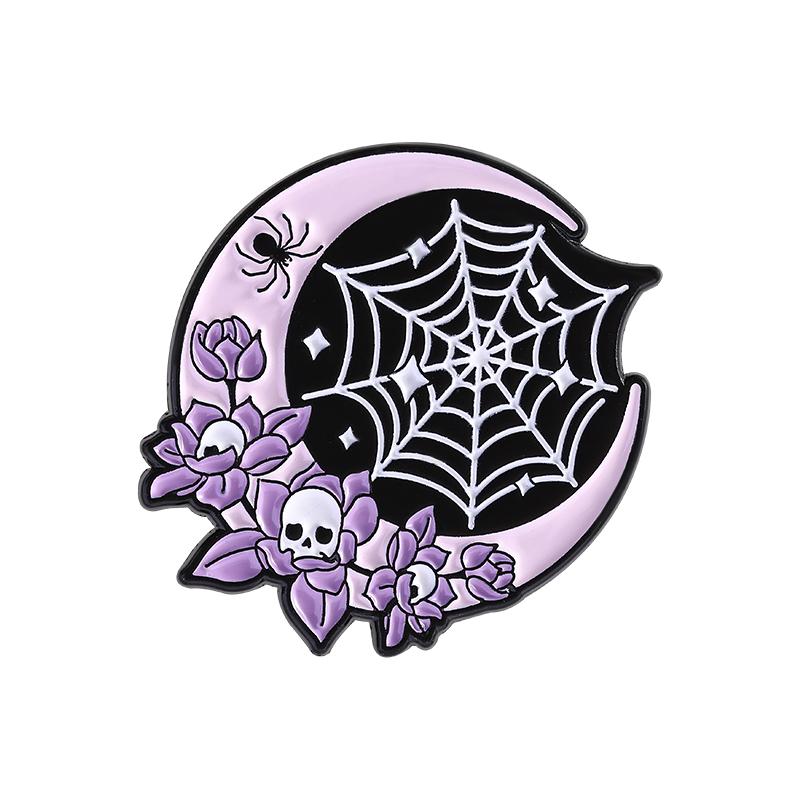 

Coffin RIP Bowknot Enamel Pin Spooky Witchy Moon Spider Web Halloween Brooches Lapel Badge Pastel Goth Jewelry Gifts for Friends