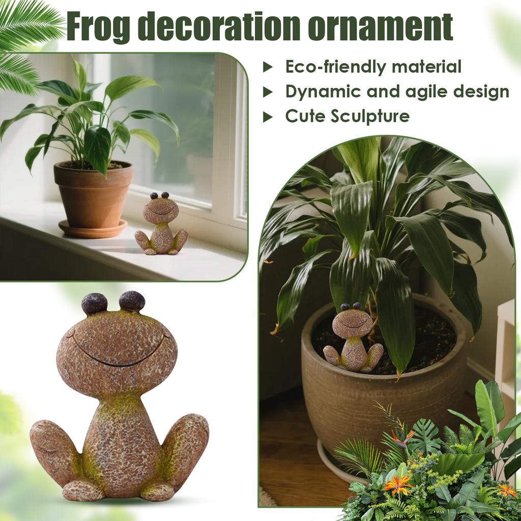 Garden Statue Décor, Smiling Frogs Figurines Sculpture Yard Art Ornament, For Garden Patio Yard Balcony Front Porch Backyard Outdoor