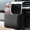 Automašīnas uzglabāšanas soma Air Vent Dashboard PU Organizer Box Tālruņa turētājs (Melns)