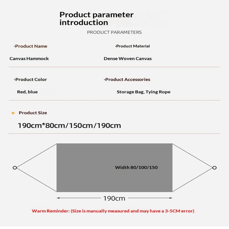Adult Outdoor Swing, Thick Canvas Camping Hammock, Easy To Carry And Store, Making Your Outdoor Activities More Comfortable