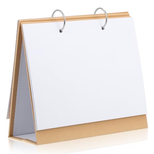 

EXCEART Blank Desk Calendar Making Kit, 1 Set, Kraft Paper Stand, 2-Hole Rings, 13 White Cards, DIY Hand-Drawn Scrapbooking, Photo Mounting, 21x17x7cm