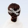 New bridal headdress rhinestone pearl comb metal leaf handmade hair accessories soft pottery flower plate hair comb