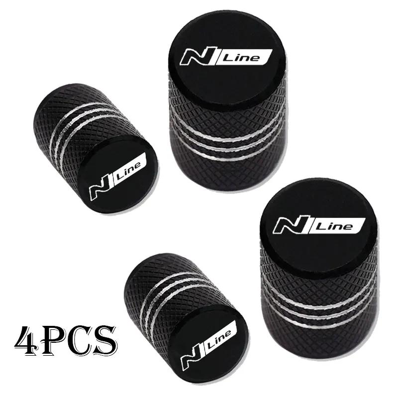 

For Hyundai N LINE i30 i20 Sonata Tucson Elantra Auto Accessories Car Wheel Tire Valve Caps Tyre Stem Covers Airdust Waterproof