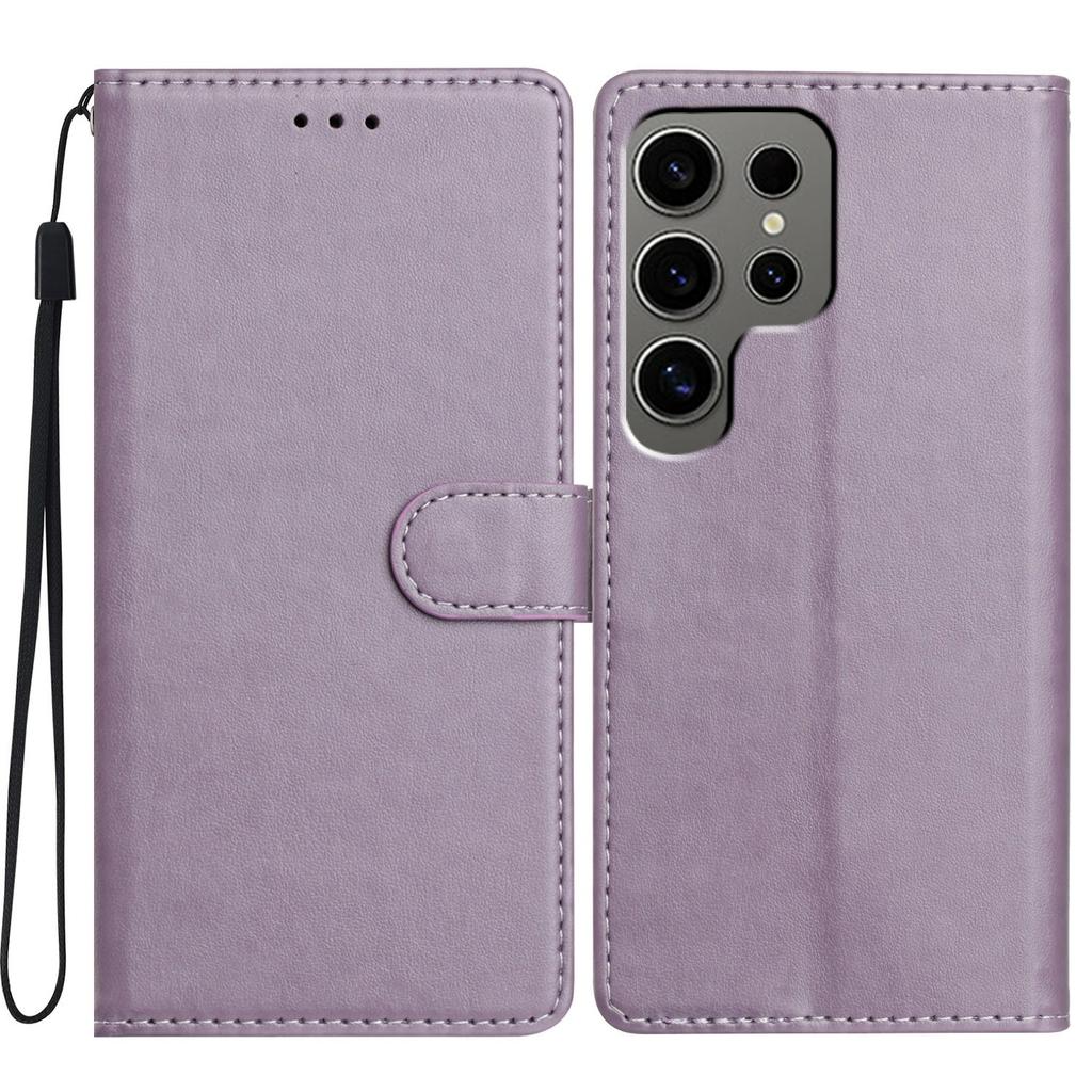 For Samsung Galaxy S24 Ultra Leather Phone Case Wallet Stand Cover with Handy Strap