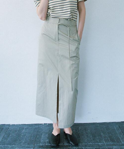 Onaenon Long Belted Skirt New6Ms406