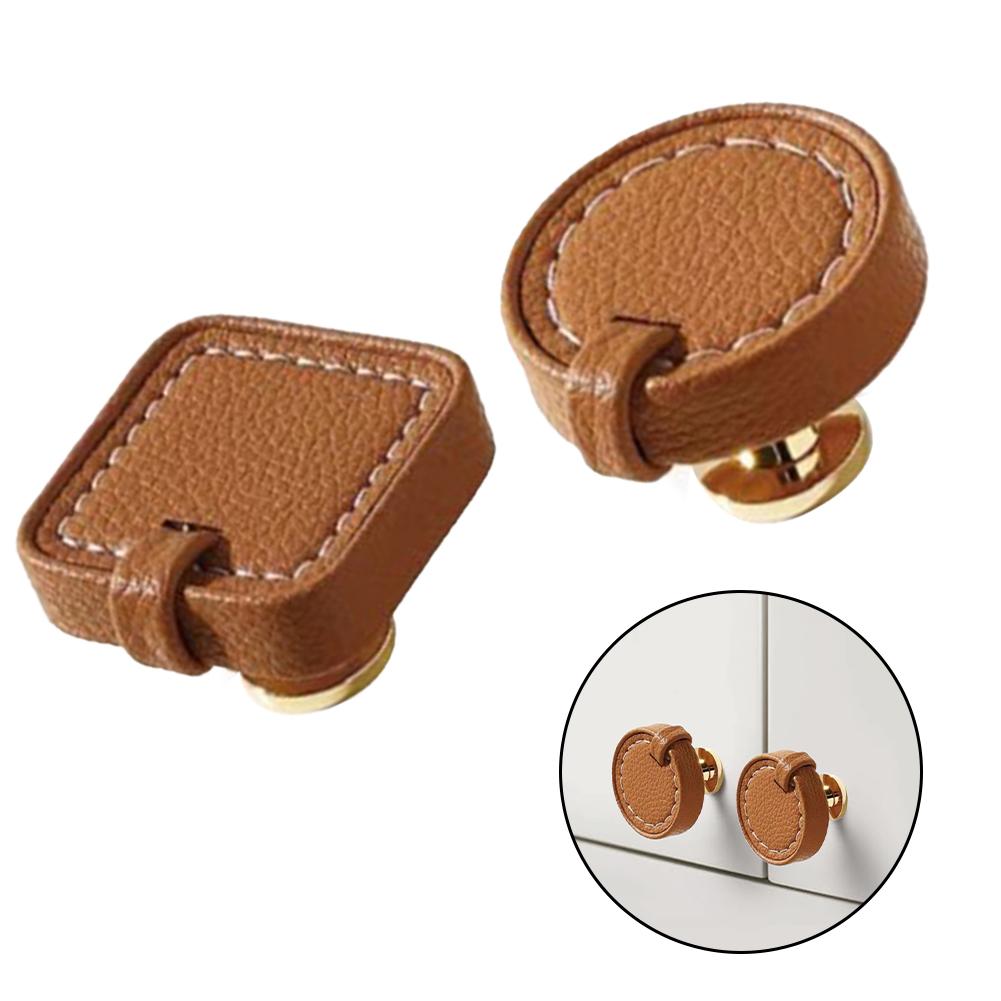 For Bathroom Drawers Leather Cabinet Knobs Leather Drawer Pulls Bathroom Decor Versatile Application Comfortable Grip