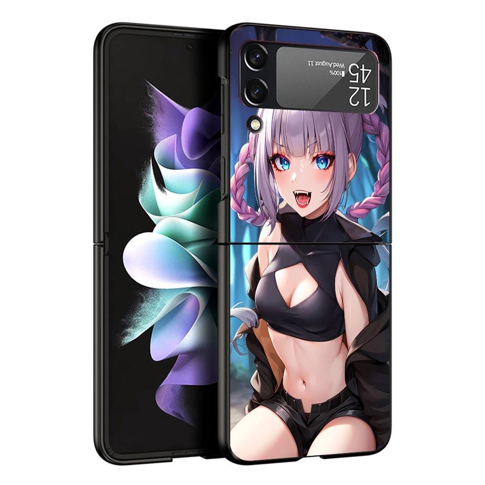 Nazuna Nanakusa Anime Black Phone Case For Samsung ZFlip7 ZFlip6 ZFlip5 ZFlip4 ZFlip3 5G Hard Protective Galaxy Z Flip 3 4 5 6 7