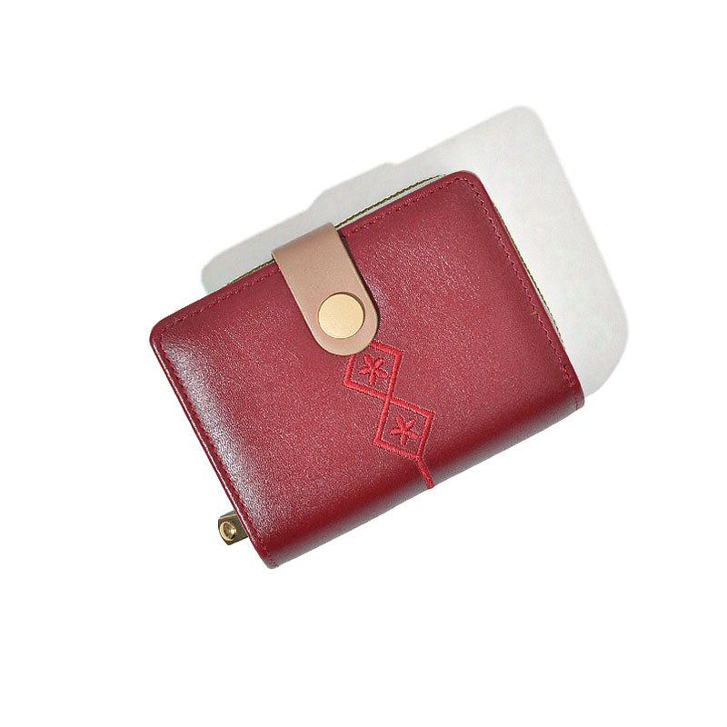 Wallet women s wallet solid color simple multi-function multi-card card holder holding trendy change bag красный 1600₽