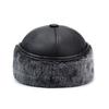 In Winter, The Elderly Lychee Pattern Leather Hat Male Warm Old Man Ear Protection Lei Feng Hat Father Fleece Windproof Baseball Cap