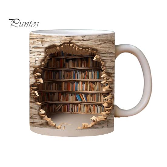 

Библиотечная книжная полка кружка 3D новинка керамическая чашка 11 унций ретро арт стиль кофейная чашка декоративная книжная полка кружка для домашнего декора удобная ручка чайная кружка B