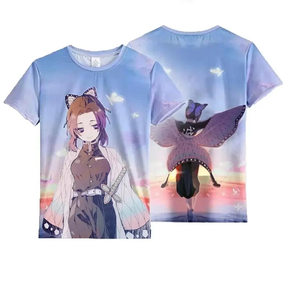 Letní móda Anime Demon Slayer Kochou Shinobu 3D tričko Dětské ležérní tričko Chlapec Dívka Unisex oblečení Oversized tričko Top
