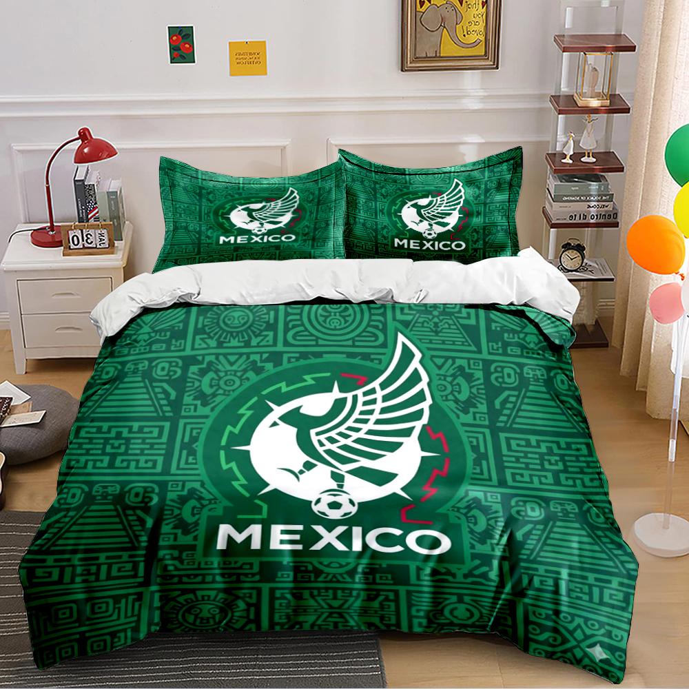 Mexico Green Tribal Bedding Set Bedding Duvet Cover Set Duvet Cover Pillowcases Home Decor (1 * Duvet Cover 2 * Pillowcases, Without Duvet Insert)