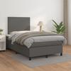 Exclusive House - Bed Slat Base with Grey 120x200 Cm Faux Leather Mattress
