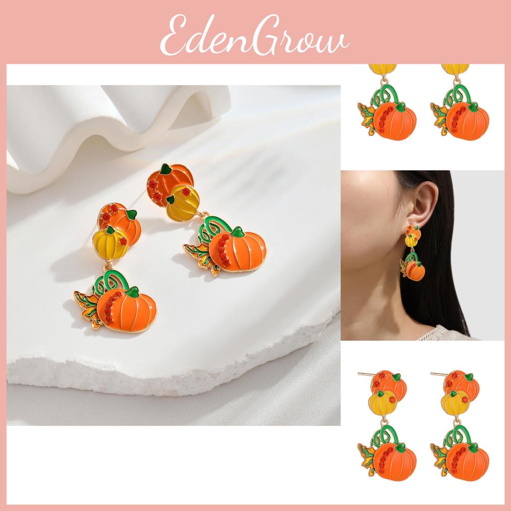 And Playful Fun Alloy Pumpkin Earrings With Cartoon Design For Halloween Celebrations For Women