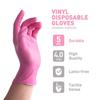 Nitrilhandschuhe Rosa Vinyl 100 Stück Lebensmittelqualität Wasserdicht Allergiefrei Einweg Frau Mädchen Arbeitsschutzhandschuhe Haushaltsreinigung