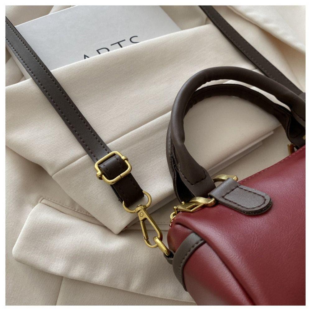 French Style Bowling Bag Elegant Women Handbags Vintage Boston Shoulder Bag  School