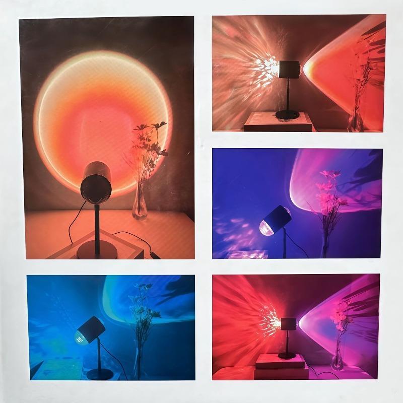 16 Colors Dual-Head Water Ripple Projector Lamp, 360° Rotatable LED Night Light with Button & Remote Control for Bedroom Home Decor