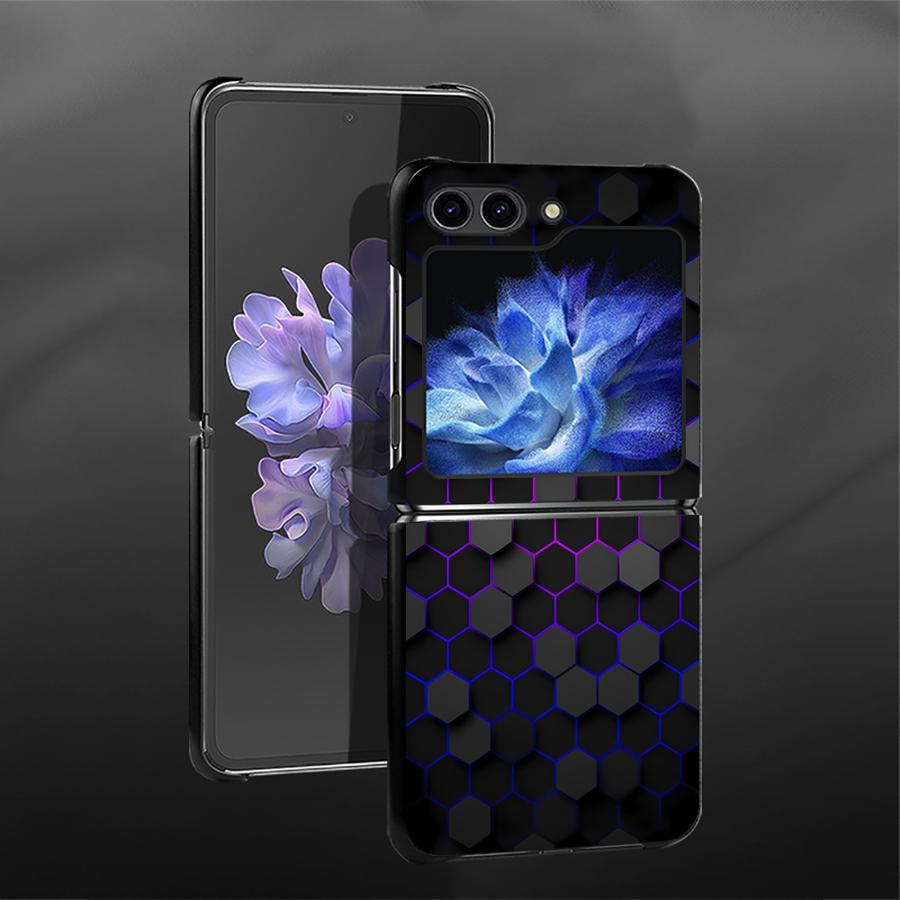 Back Phone Cover Funda Case for Samsung Galaxy Z Flip 7 6 5 4 3 Flip6 Flip3 Flip4 Flip7 FE Flip5 Carbon Fiber