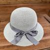 Hat schoolgirl tide bucket hat breathable straw pot hat foldable sun hat sunscreen top hat bow