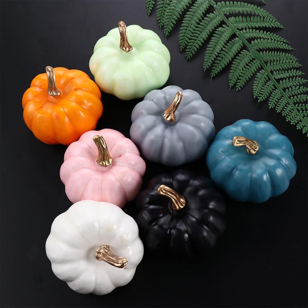 7.8cm Ornament DIY Craft Party Family Bar Fall Harvest Decor Halloween Decoration Simulation Pumpkin Model Artificial Pumpkin