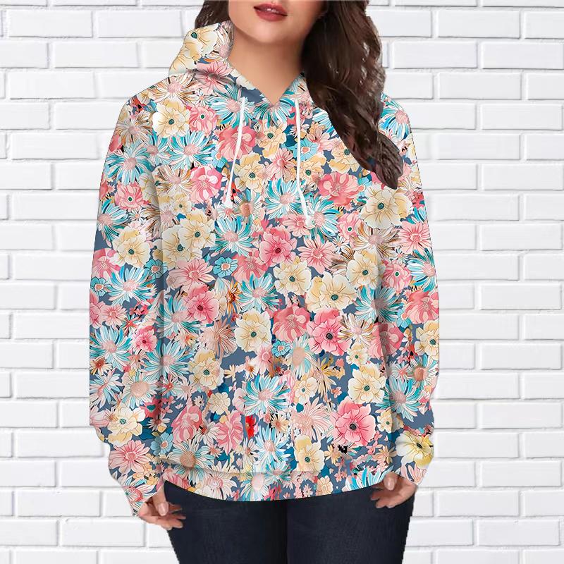 Осенняя новинка 3D-печатная цифровая фиолетовая цветочная морская печать толстовка женская бейсбольная форма 8XL разноцветный 1555₽