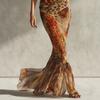 2026 summer new women's clothing vacation European and American printing lace-up neck sleeveless fishtail long dress dress