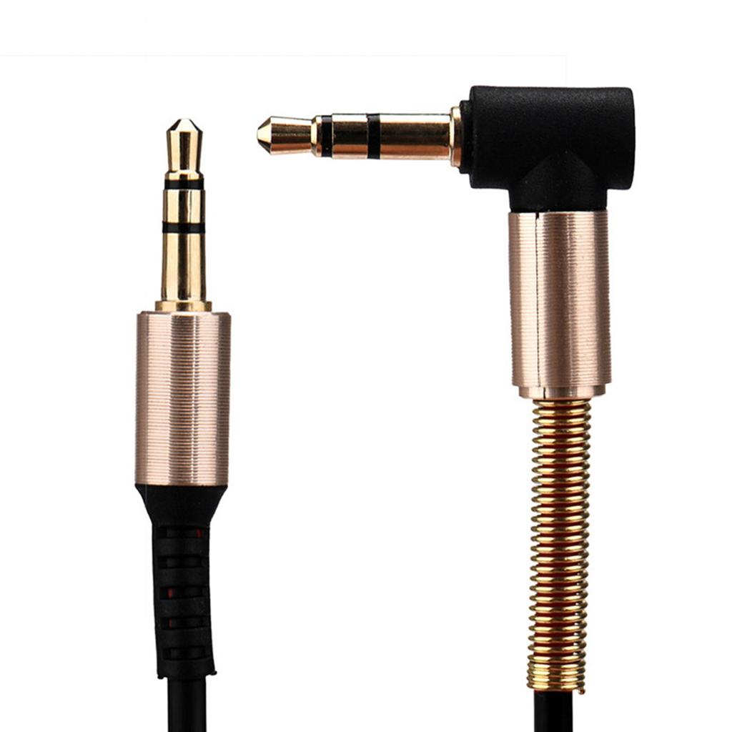 3.5mm Elbow Spring Expansion Audio Adapter 3.5mm To 3.5mm Male Plug Jack Audio Cable Flexible Spring Cable Aux Line