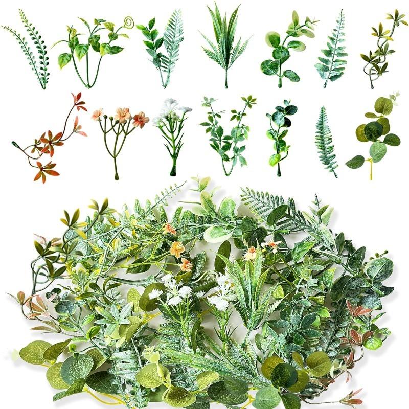 Green Artificial Plants Leaf Party Home Wedding Decor Accessories DIY Cake Candy Box Garland Christmas Decoration Flowers Wreath