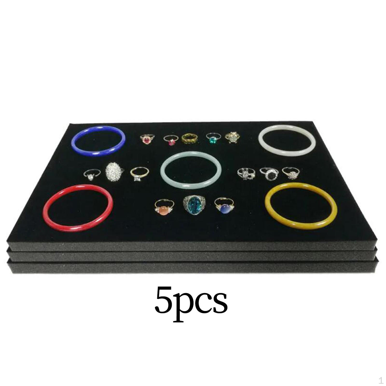 

5 шт., 100 слотов, подставка для колец, держатель для ювелирных изделий, вставки-органайзер, коврики, кольца, серьги Black Sponge