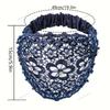Bloemen Kant Hoofdband met Kristal Kralen Brede Elastische Ademende Haarband voor Vrouwen Mode Haaraccessoires Casual Feest Bruiloft