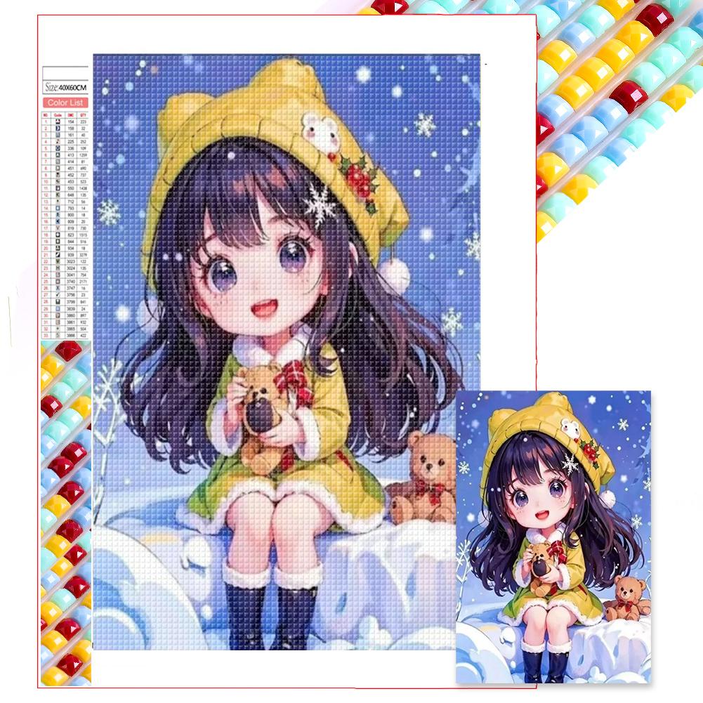 5D DIY Full Square Drill Diamond Painting Girl Kit Home Decor Art 45x65cm