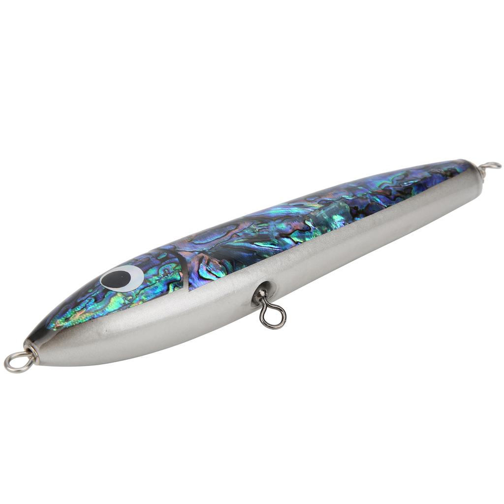 Fish Lure Abalone Shell Fishing Bait Wooden Crankbait for Tuna Grouper Billbirds Sea Bream 23x3.5cm