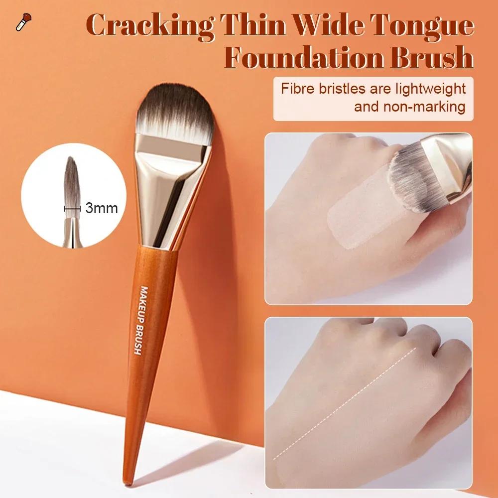 

2pcs Ultra Thin Foundation Brush Lightweight and Thin Face Contour Flat Contour Brush Blending Foundation Cream Makeup Brushes