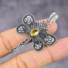 Citrine Gemstone Handmade 925 Sterling Silver Jewelry Pendant 2.21" K1M67