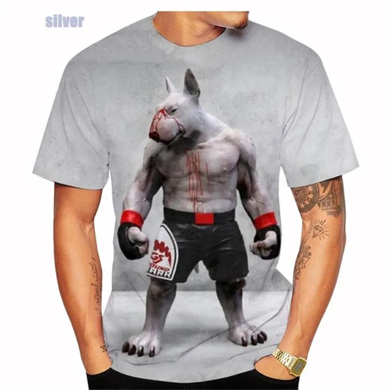 Új Divat Bullterrier 3D Nyomtatott Férfi és Női Póló Alkalmi Kutya Bullterrier Utcai Ruha Harajuku Rövid Ujjú Méret XS-6XL