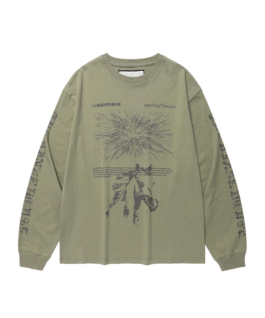 THEVINYLHOUSE Rough Drawing Ls Tee Olive