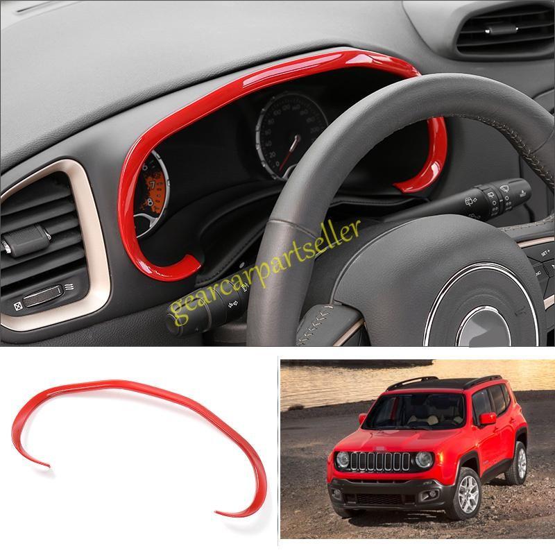 For Jeep Renegade 15-2023 Glossy Red Dash Speedometer Odometer Frame Trim 1pcs