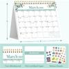 2026 Desk Calendar, Small Desktop Calendar Flip, Jan 2026 to Dec 2026, Standing Table Calendar with Stickers for Home School Work Office, (8" x 6")