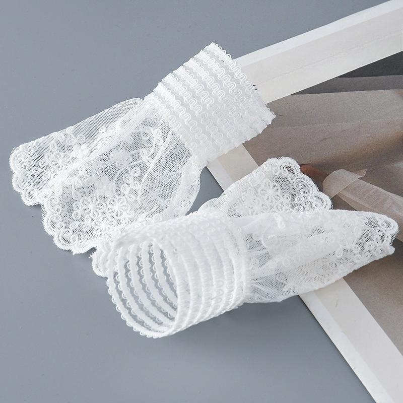 Fashionable White Ruffles Pleated Fake Sleeves Detachable Cuffs Chiffon Fake Cuffs Clothing Decoration Korean Arm Warmers