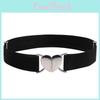 Classic Smooth Buckle Elastic Belt For Women Fashionable Decorative Waistband Ideal For Outfits