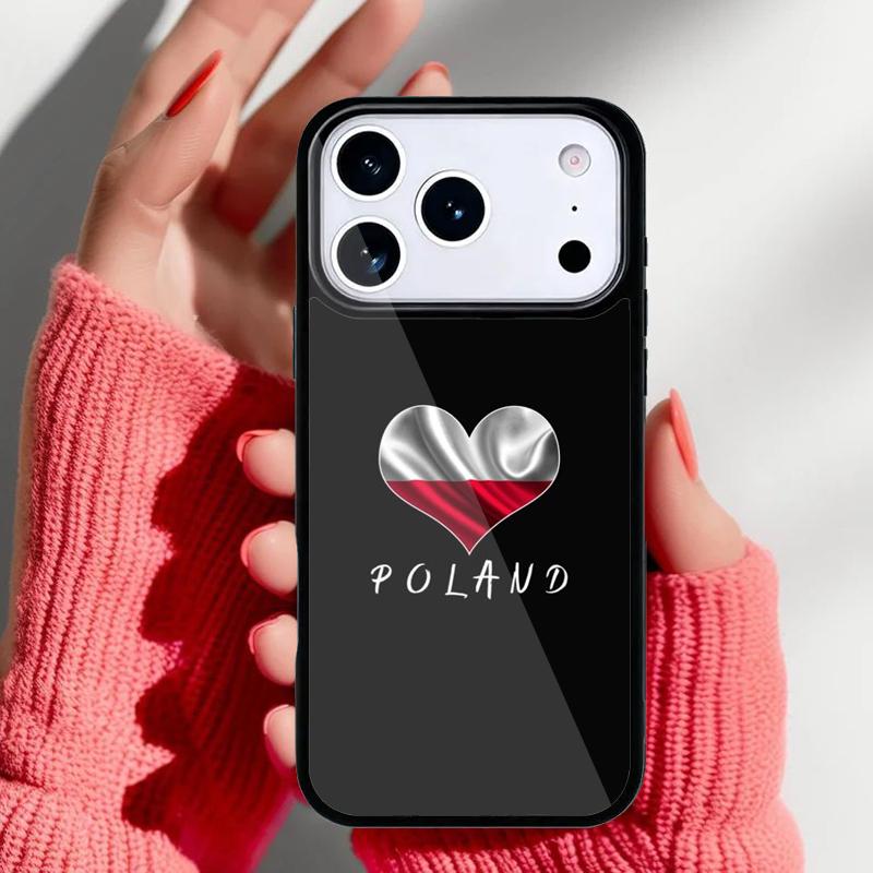 Poland Polish Flag Phone Case for iPhone 17 Air 16e 15 14 13 Pro Max Back Cover for 12 11 Pro Coque